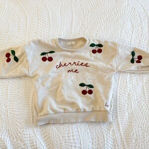Charming Cream Cherry Kids Sweater